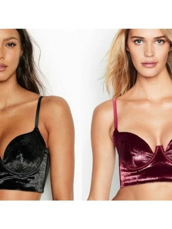 Victoria's Secret Sexy Velvet Black Shimmer Bra, 32C - Picture 5 of 5